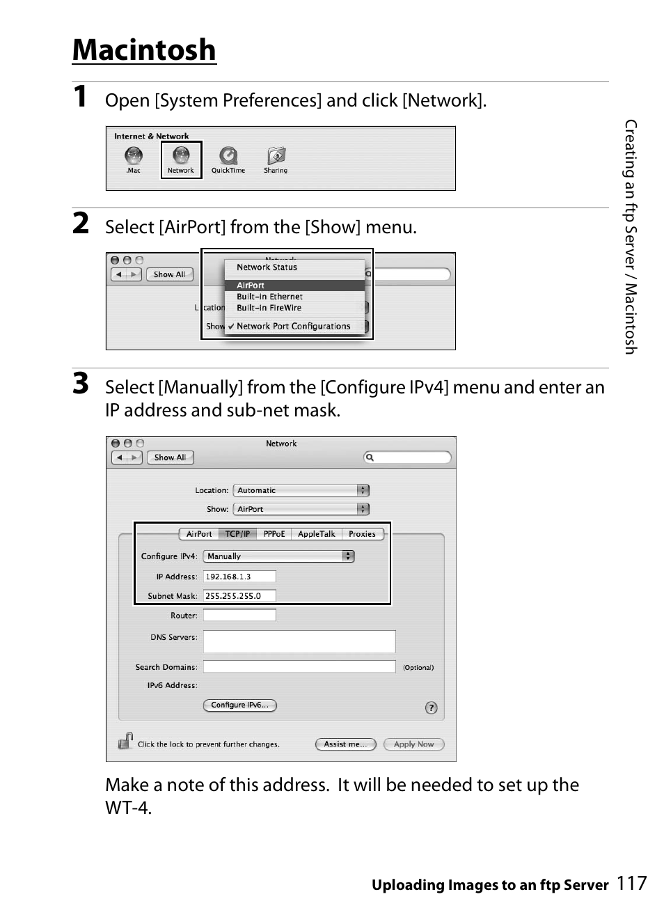 Macintosh | Nikon WT-4A D4 D3X D3 D800 D700 D300S D300 User Manual | Page 129 / 199