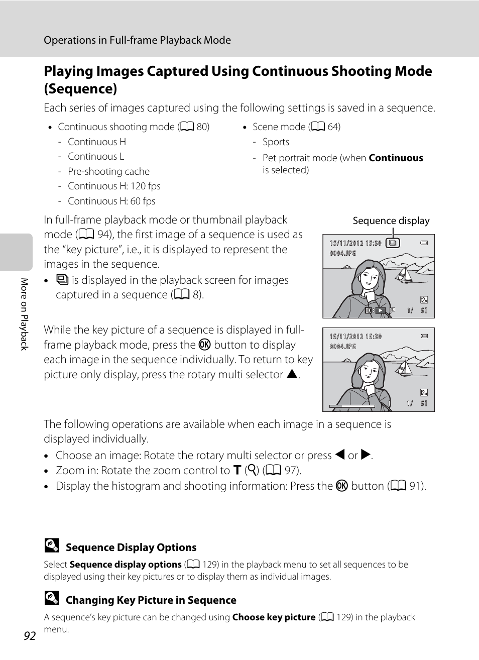 A 92), A 92) is se, A 92 | Nikon S9050 User Manual | Page 104 / 232