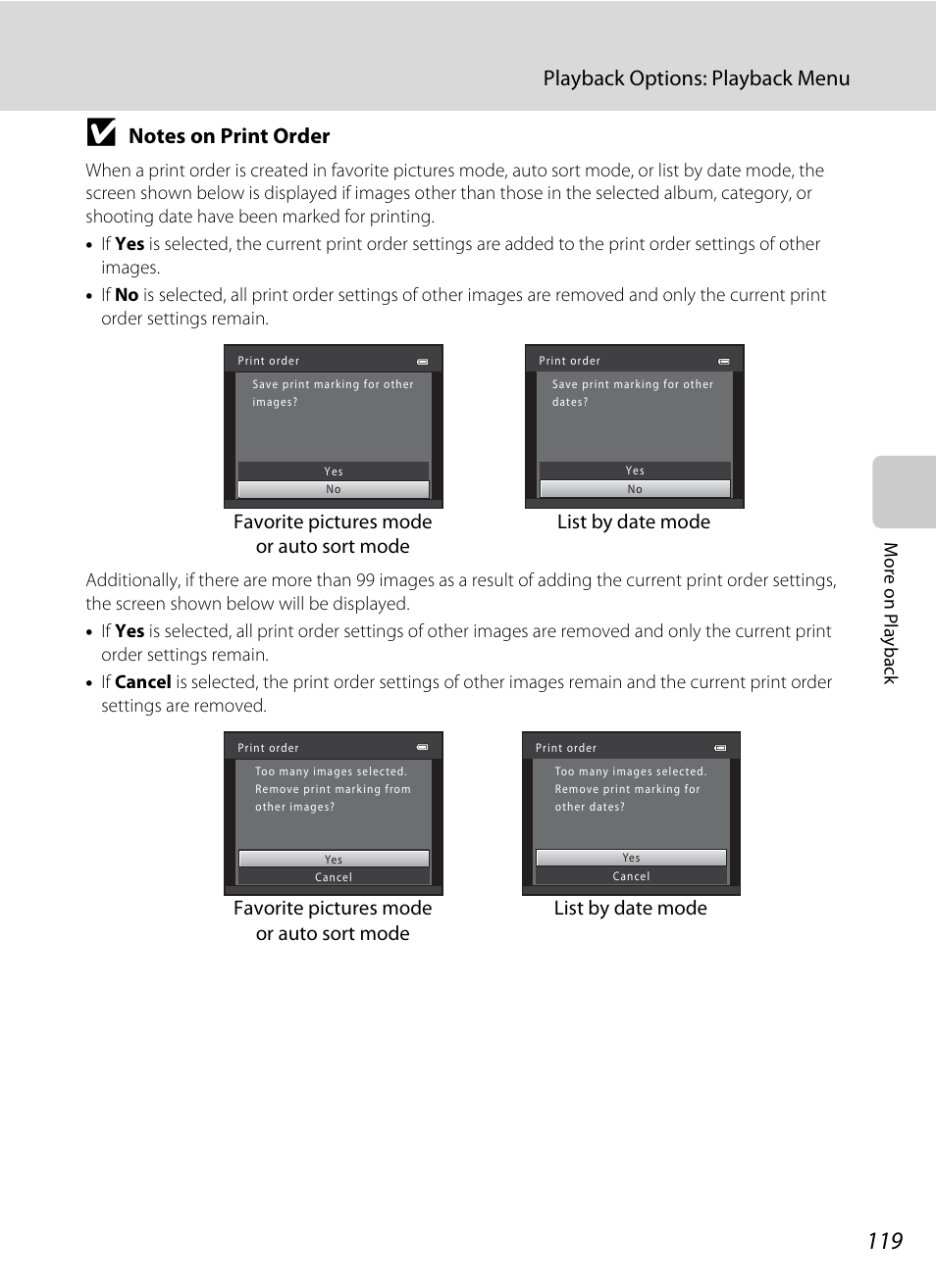 Playback options: playback menu | Nikon S9050 User Manual | Page 131 / 232