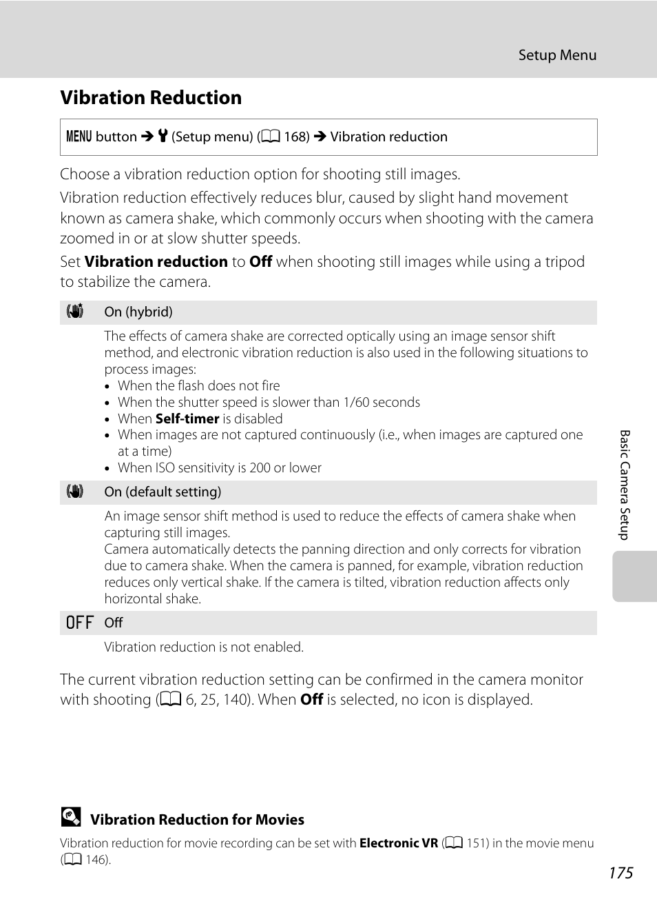 Vibration reduction, A 175) and, A 175) to | A 175, A 175) is automa, A 175), A 175) i, A 175) t | Nikon S9050 User Manual | Page 187 / 232
