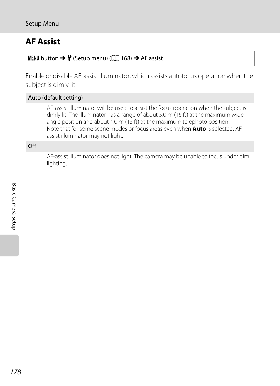 Af assist, A 178) may li, A 178) does not | A 178 | Nikon S9050 User Manual | Page 190 / 232