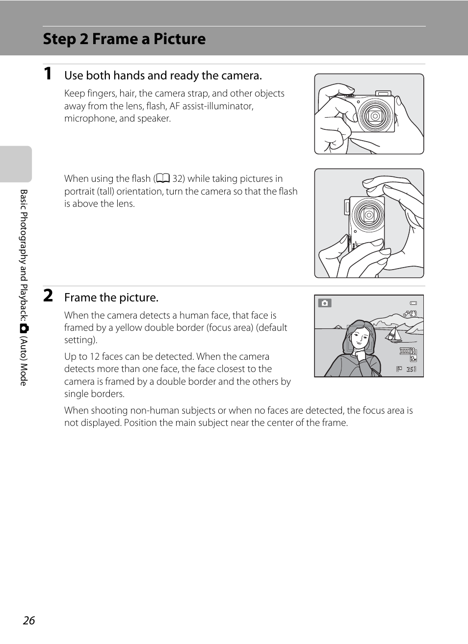 Step 2 frame a picture | Nikon S9050 User Manual | Page 38 / 232