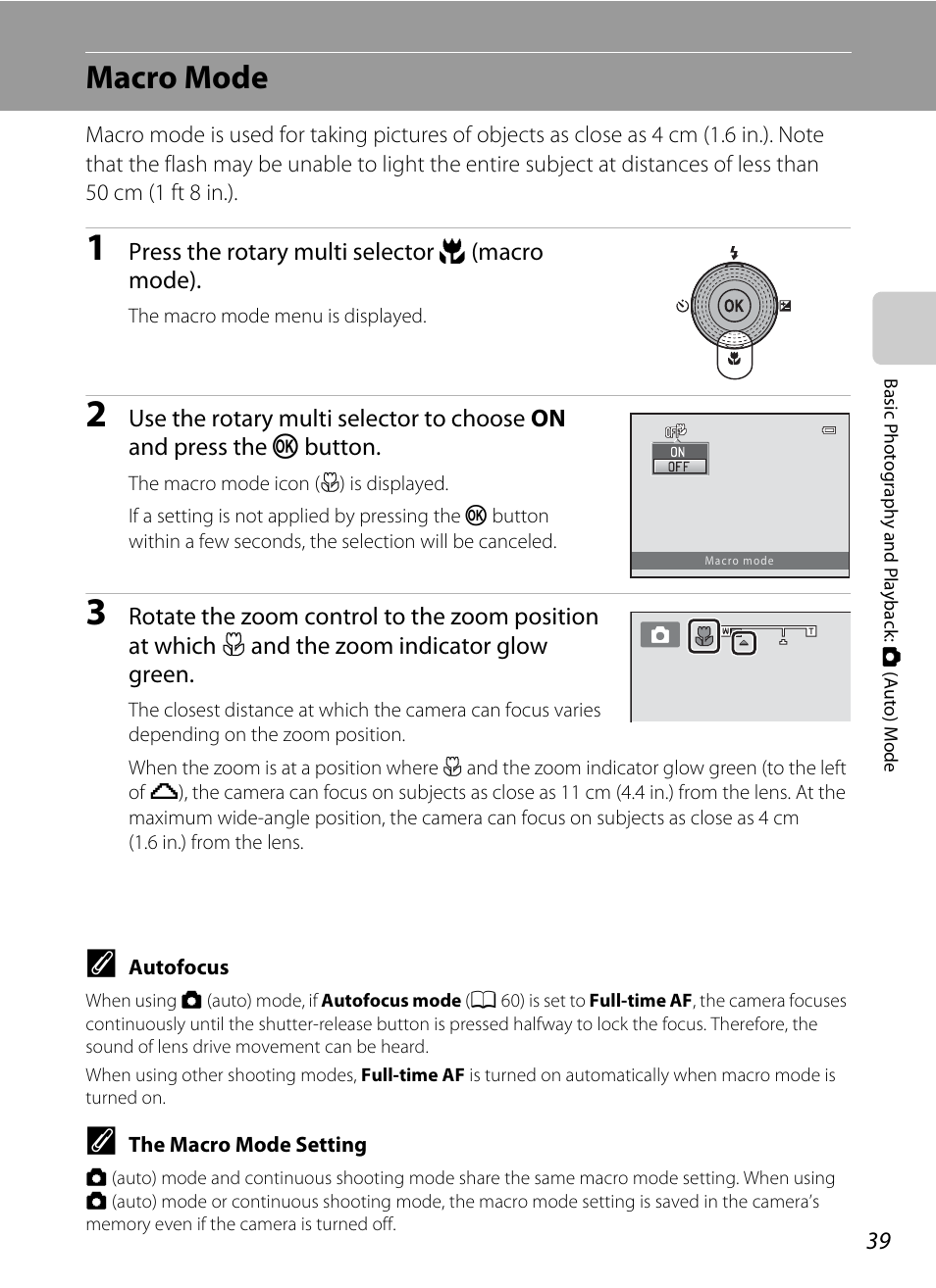 Macro mode, A 39) men, A 39) | A 39) or the | Nikon S9050 User Manual | Page 51 / 232