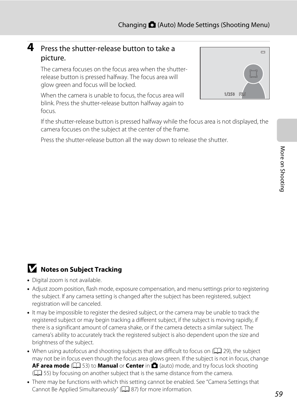 Press the shutter-release button to take a picture | Nikon S9050 User Manual | Page 71 / 232