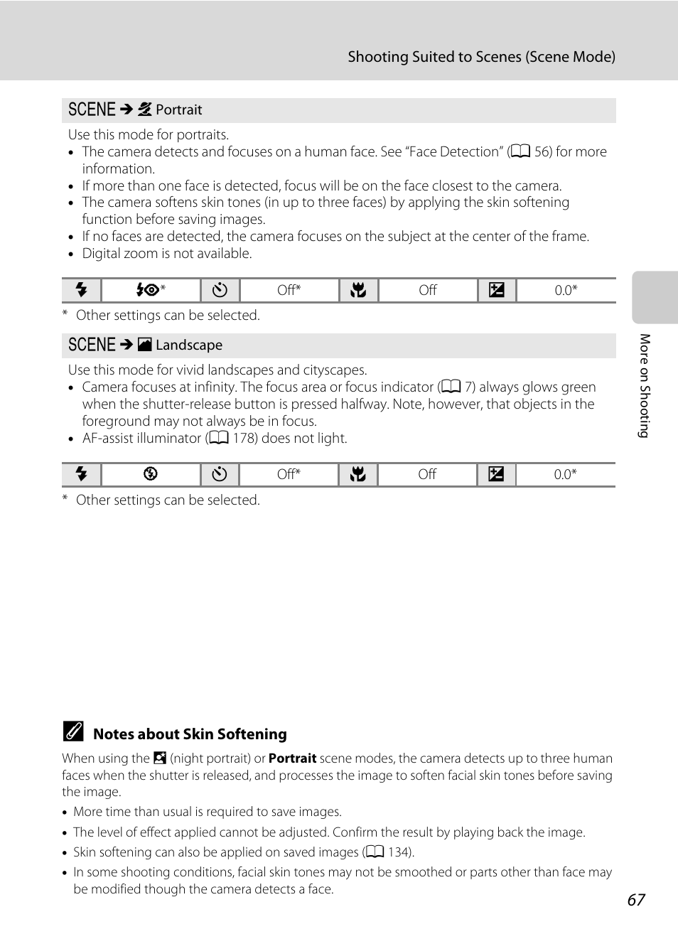 A 67–73), A 67), Tting) (a 67) | Nikon S9050 User Manual | Page 79 / 232