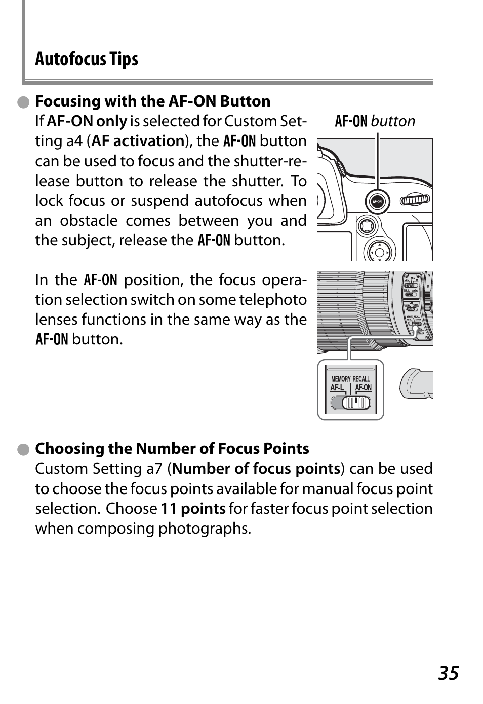 35 autofocus tips | Nikon D4 User Manual | Page 39 / 76