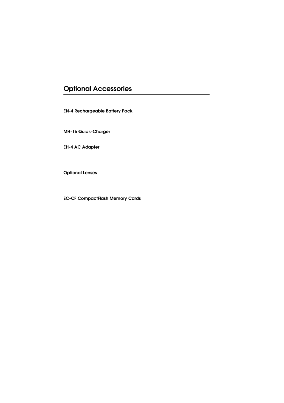 Optional accessories | Nikon D1 User Manual | Page 127 / 144