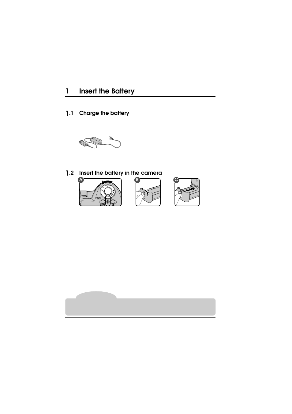 1insert the battery | Nikon D1 User Manual | Page 17 / 144