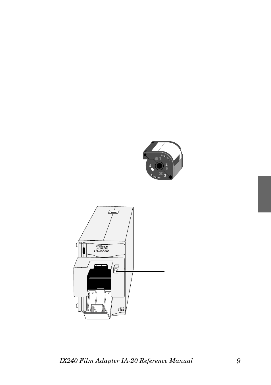 Using the ia-20, 1 inserting film | Nikon IA-20 APS Film Adapter User Manual | Page 9 / 12