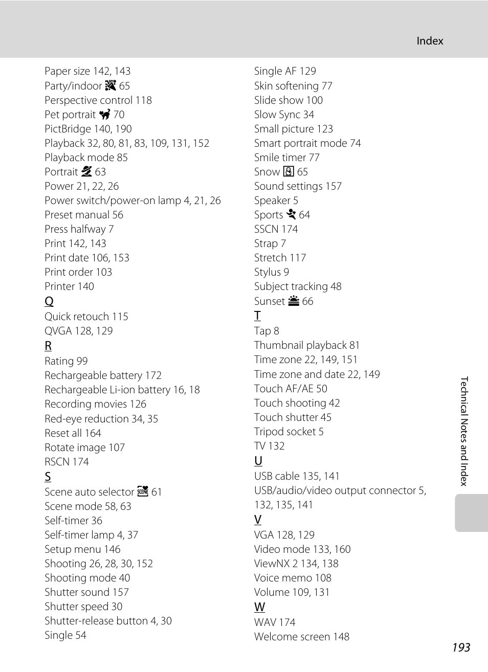 Nikon S4100 User Manual | Page 205 / 208