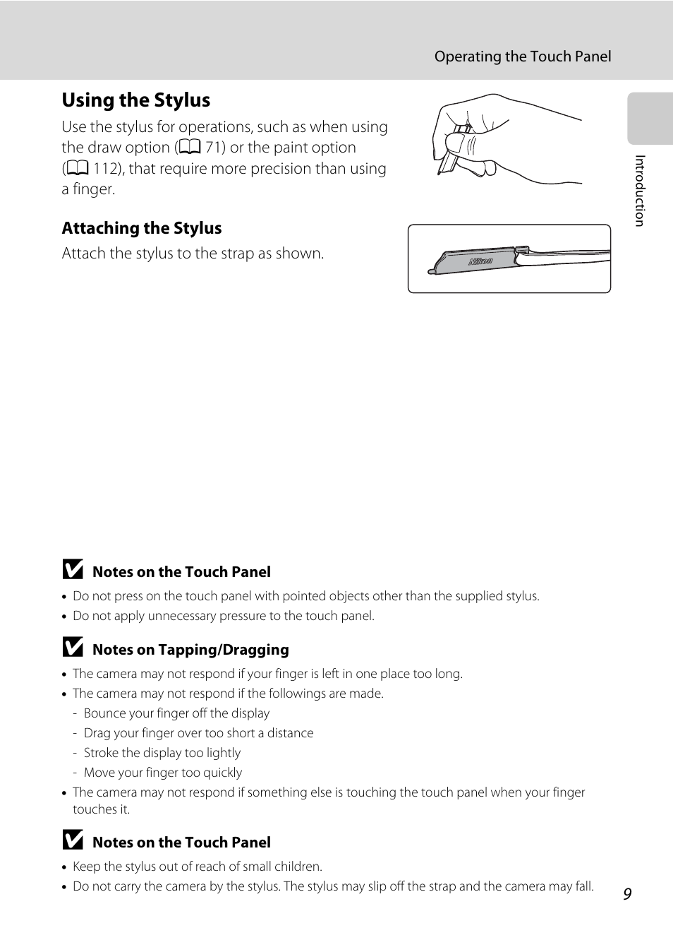 Using the stylus | Nikon S4100 User Manual | Page 21 / 208