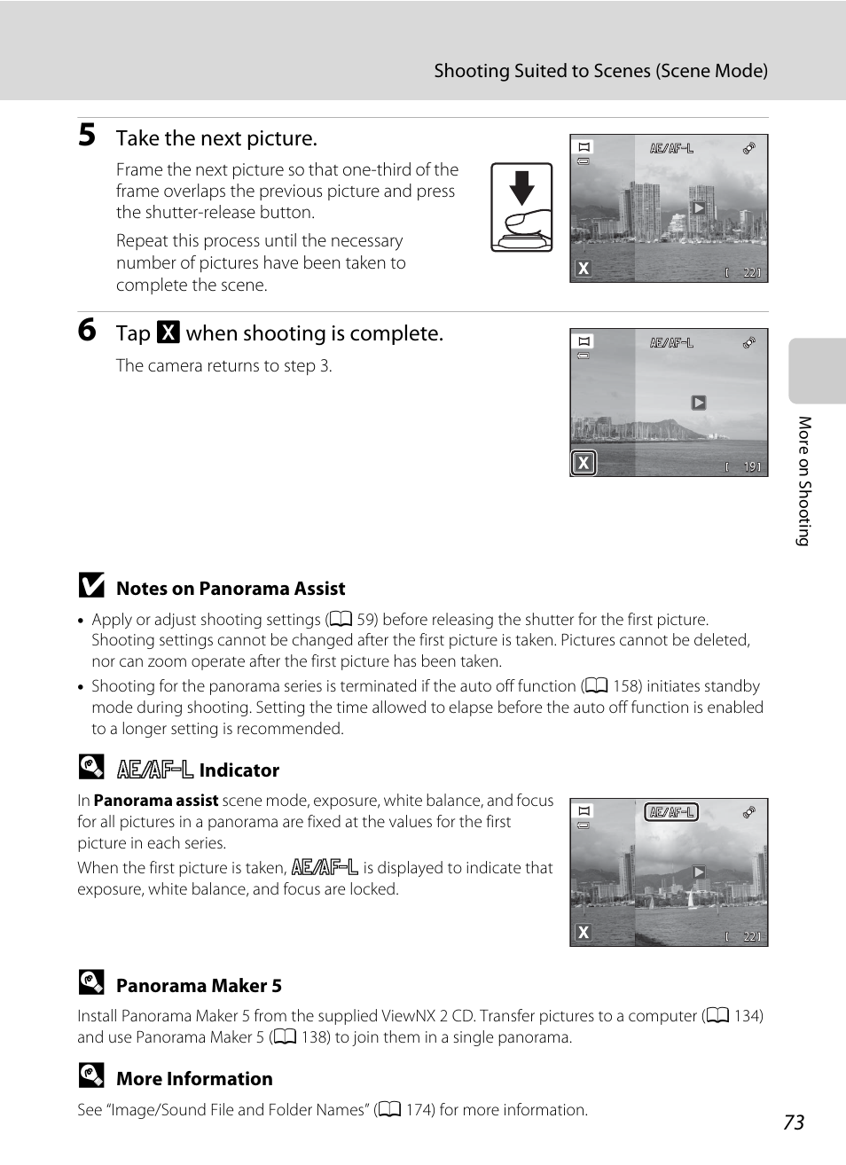 Take the next picture, Tap h when shooting is complete | Nikon S4100 User Manual | Page 85 / 208