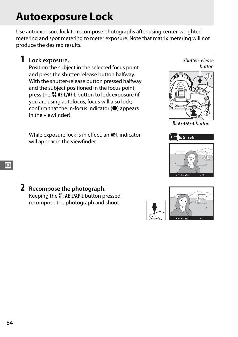 Autoexposure lock | Nikon D7100 User Manual | Page 112 / 384