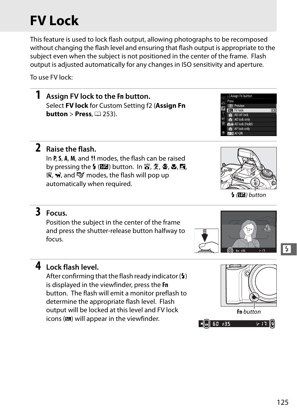 Fv lock | Nikon D7100 User Manual | Page 153 / 384