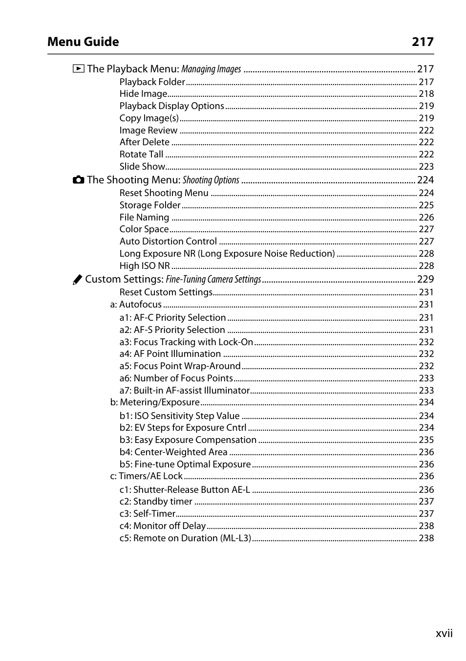 Menu guide 217 | Nikon D7100 User Manual | Page 19 / 384