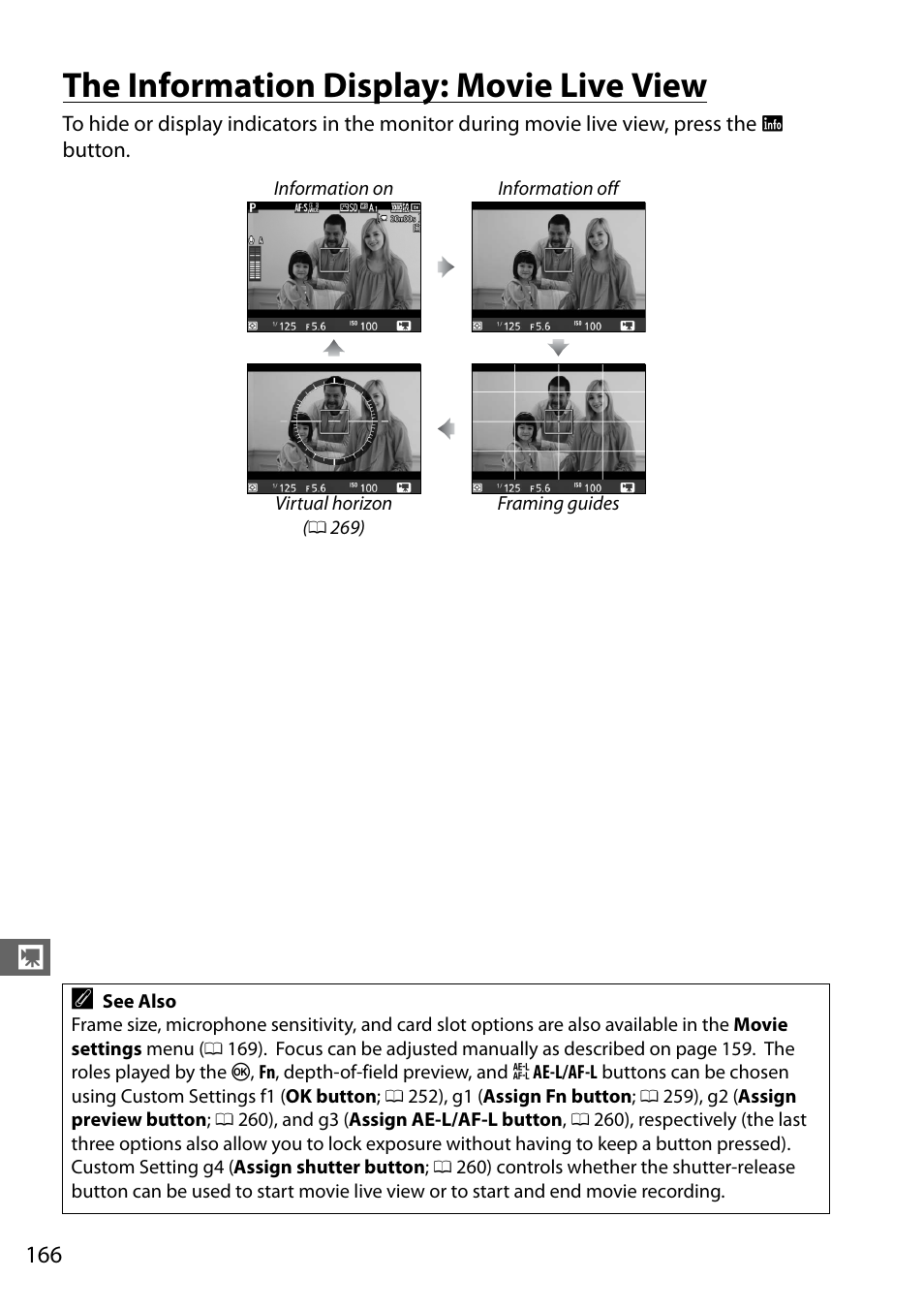 The information display: movie live view | Nikon D7100 User Manual | Page 194 / 384