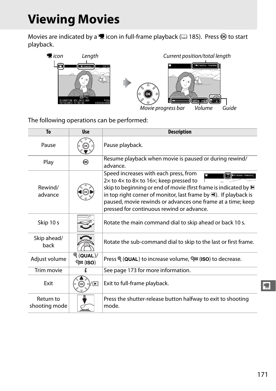 Viewing movies | Nikon D7100 User Manual | Page 199 / 384