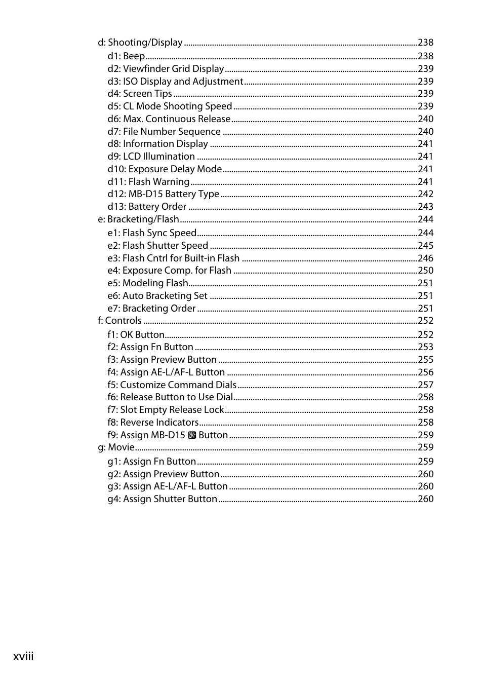 Xviii | Nikon D7100 User Manual | Page 20 / 384