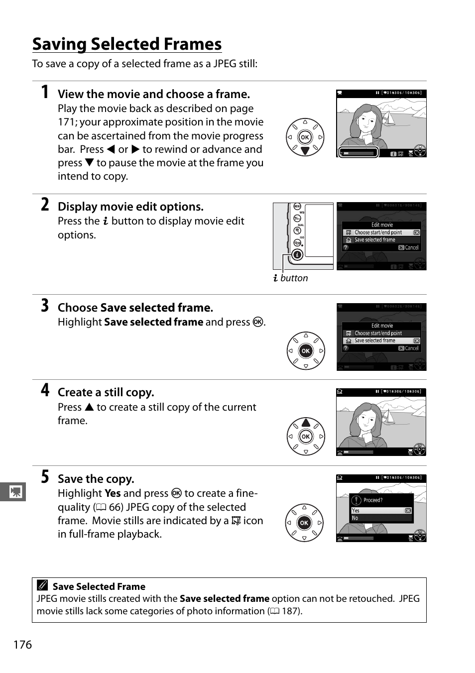Saving selected frames | Nikon D7100 User Manual | Page 204 / 384