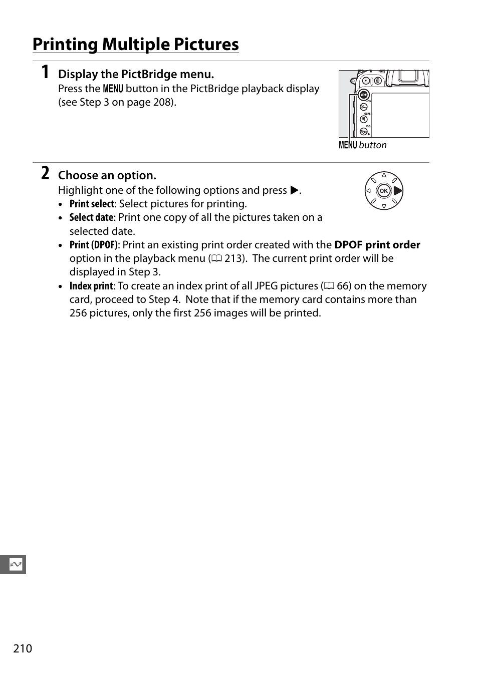 Printing multiple pictures | Nikon D7100 User Manual | Page 238 / 384