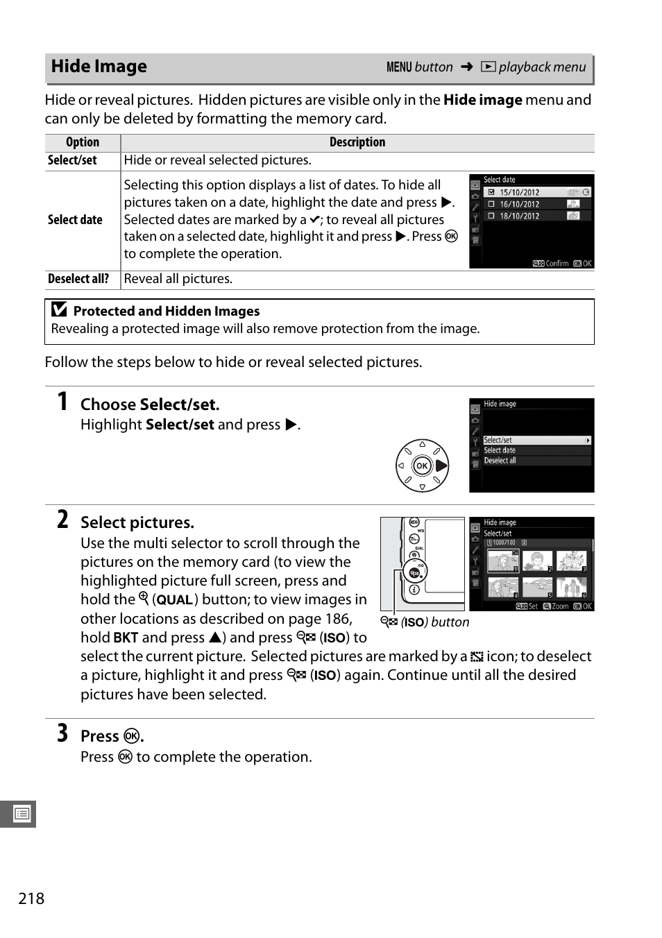 Hide image | Nikon D7100 User Manual | Page 246 / 384