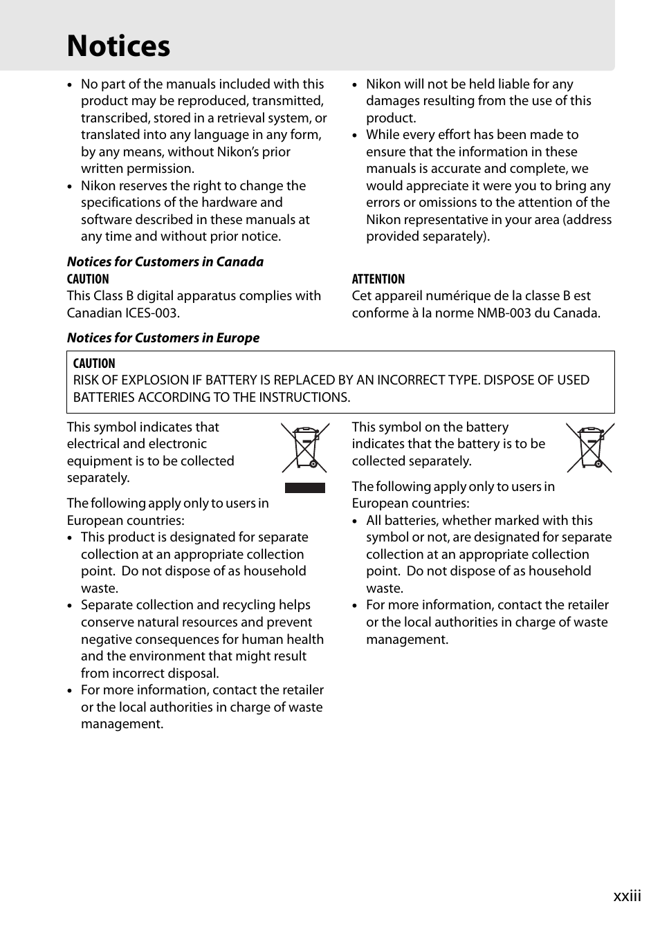 Notices | Nikon D7100 User Manual | Page 25 / 384