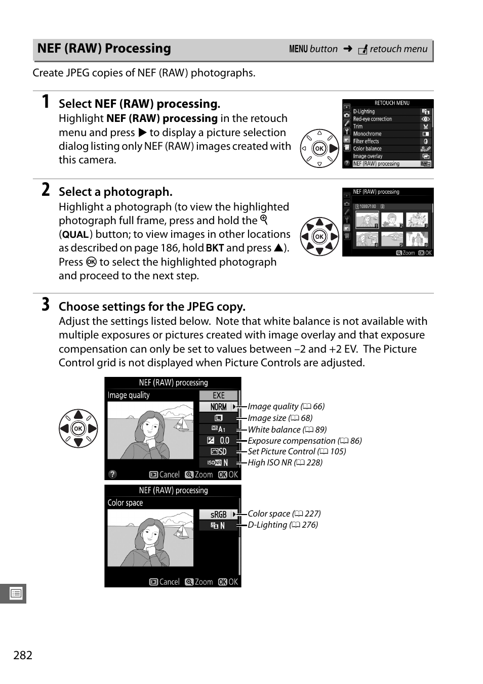 Nef (raw) processing | Nikon D7100 User Manual | Page 310 / 384