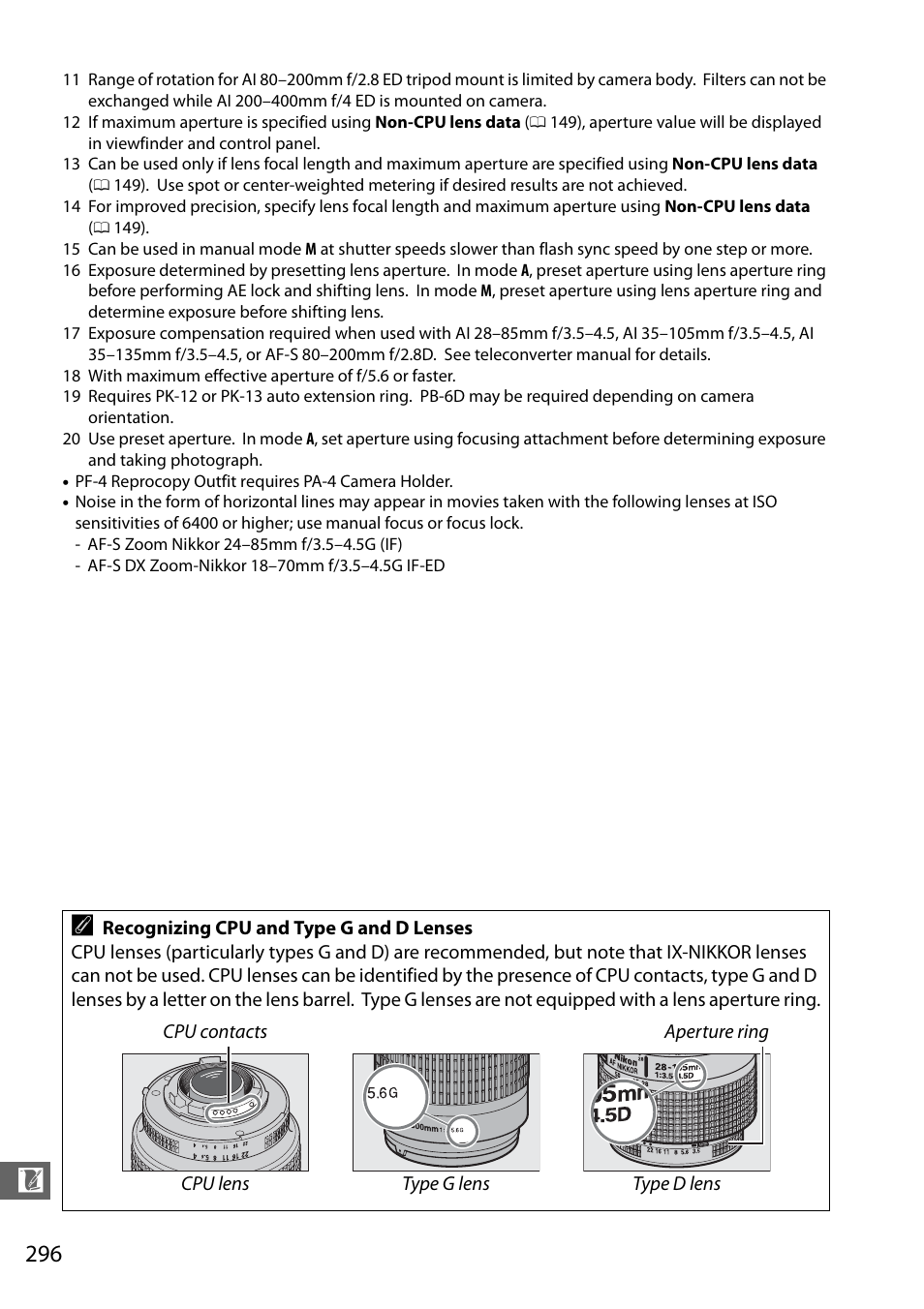 Ing (0 296), loc | Nikon D7100 User Manual | Page 324 / 384