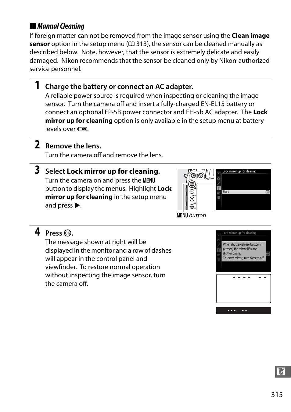 Manual cleaning | Nikon D7100 User Manual | Page 343 / 384