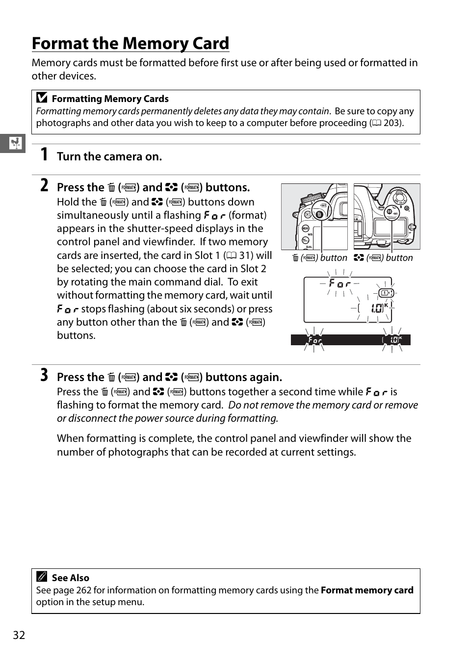 Format the memory card | Nikon D7100 User Manual | Page 60 / 384