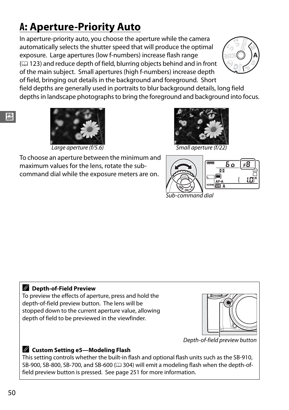 A: aperture-priority auto, Aperture-priority auto | Nikon D7100 User Manual | Page 78 / 384