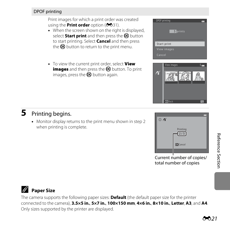 Printing begins | Nikon L28 User Manual | Page 125 / 200