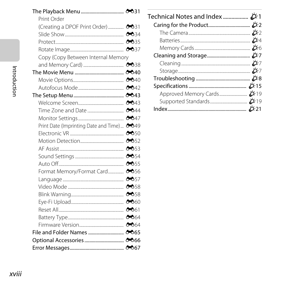 Xviii | Nikon L28 User Manual | Page 20 / 200