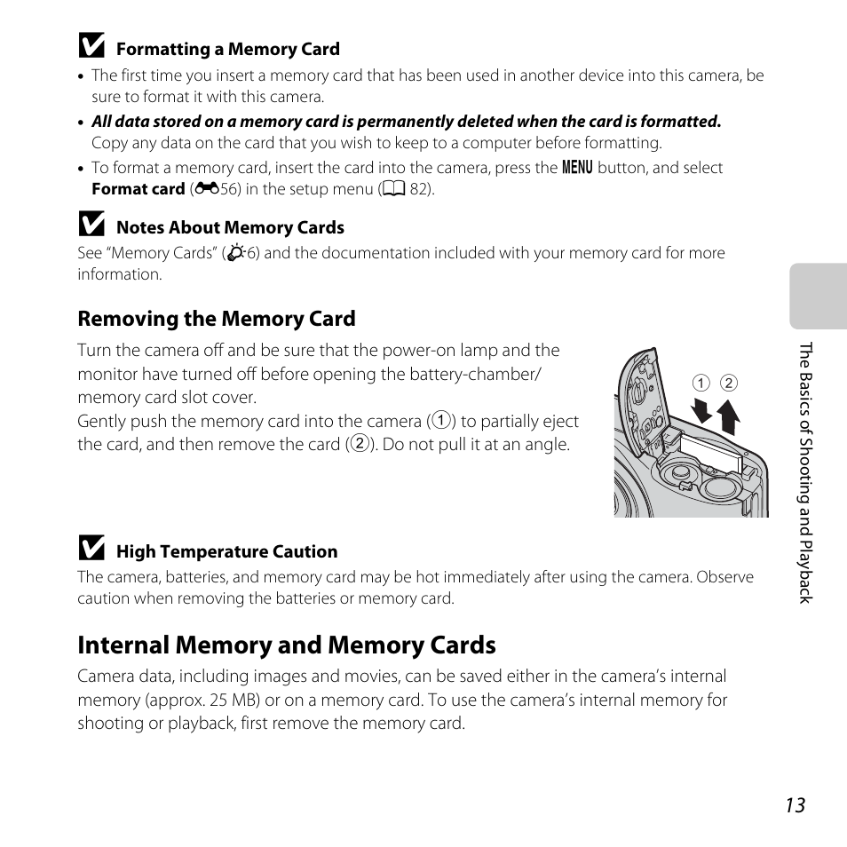 Internal memory and memory cards | Nikon L28 User Manual | Page 33 / 200
