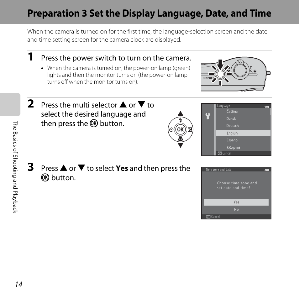 Press the power switch to turn on the camera | Nikon L28 User Manual | Page 34 / 200