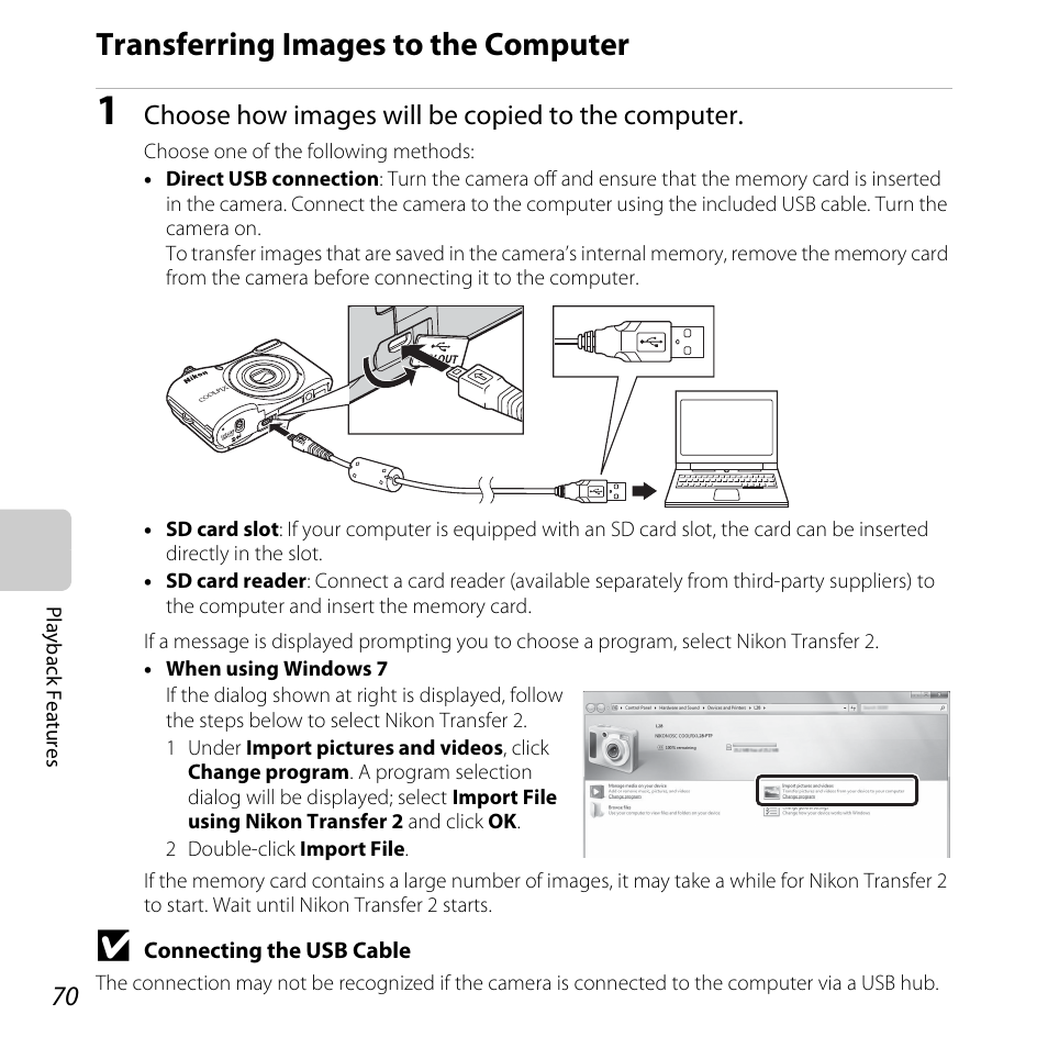 Transferring images to the computer | Nikon L28 User Manual | Page 90 / 200