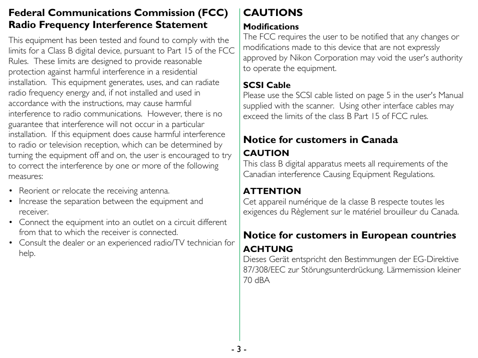 Nikon LS-1000 User Manual | Page 3 / 36