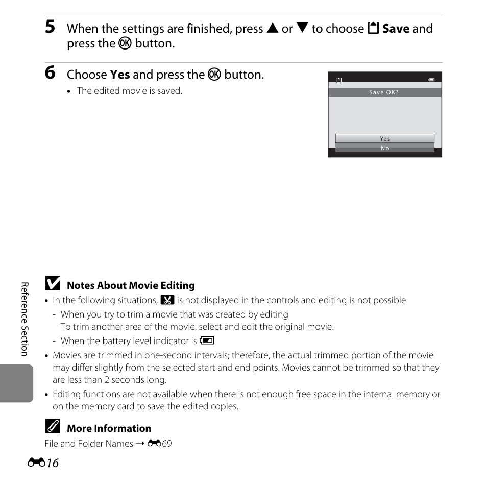 Choose yes and press the k button | Nikon L810 User Manual | Page 126 / 216