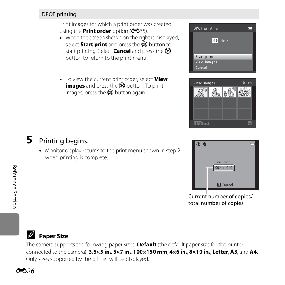 Printing begins | Nikon L810 User Manual | Page 136 / 216