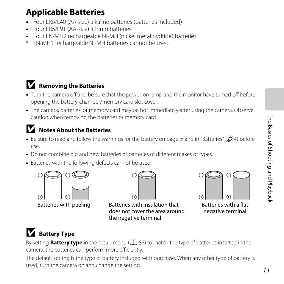 Applicable batteries | Nikon L810 User Manual | Page 31 / 216