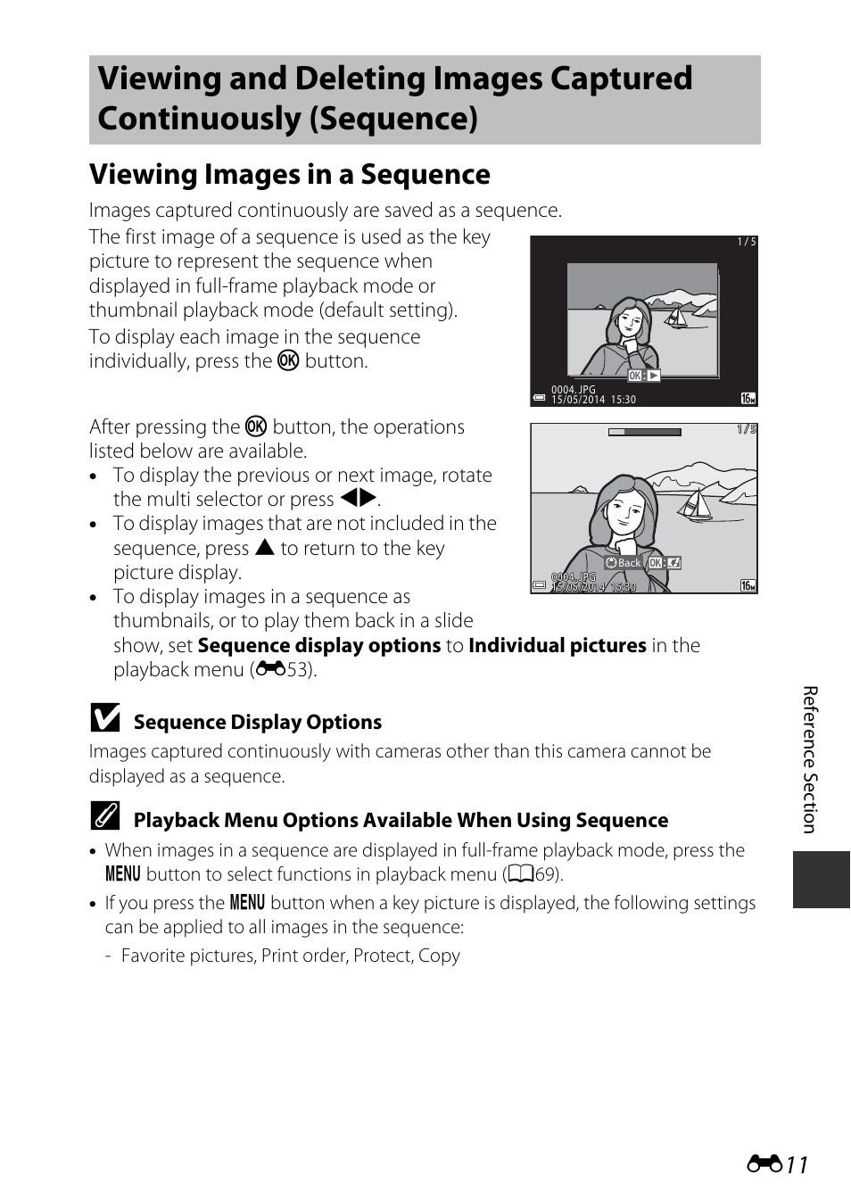 Viewing images in a sequence | Nikon S9600 User Manual | Page 121 / 226