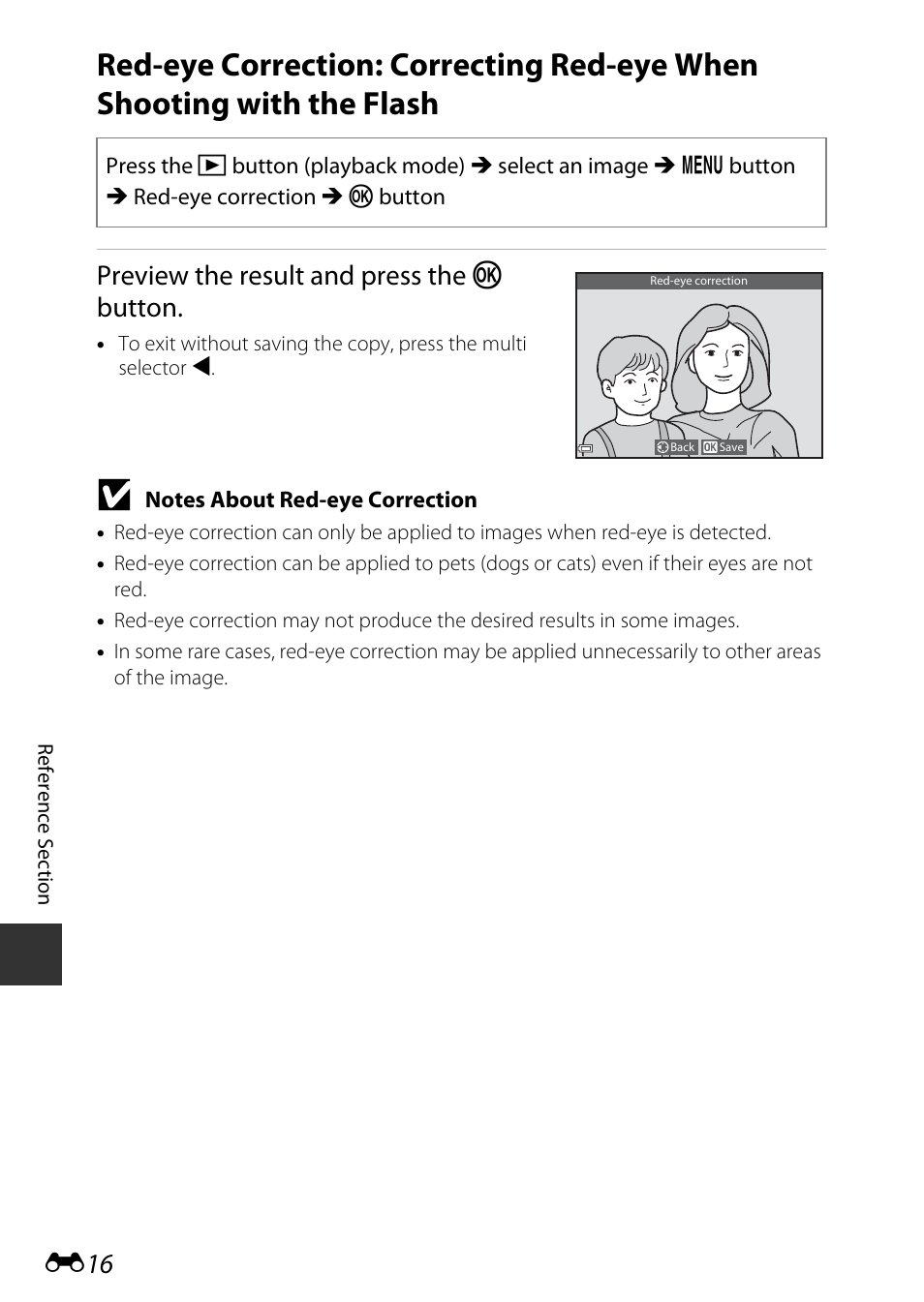 Preview the result and press the k button | Nikon S9600 User Manual | Page 126 / 226