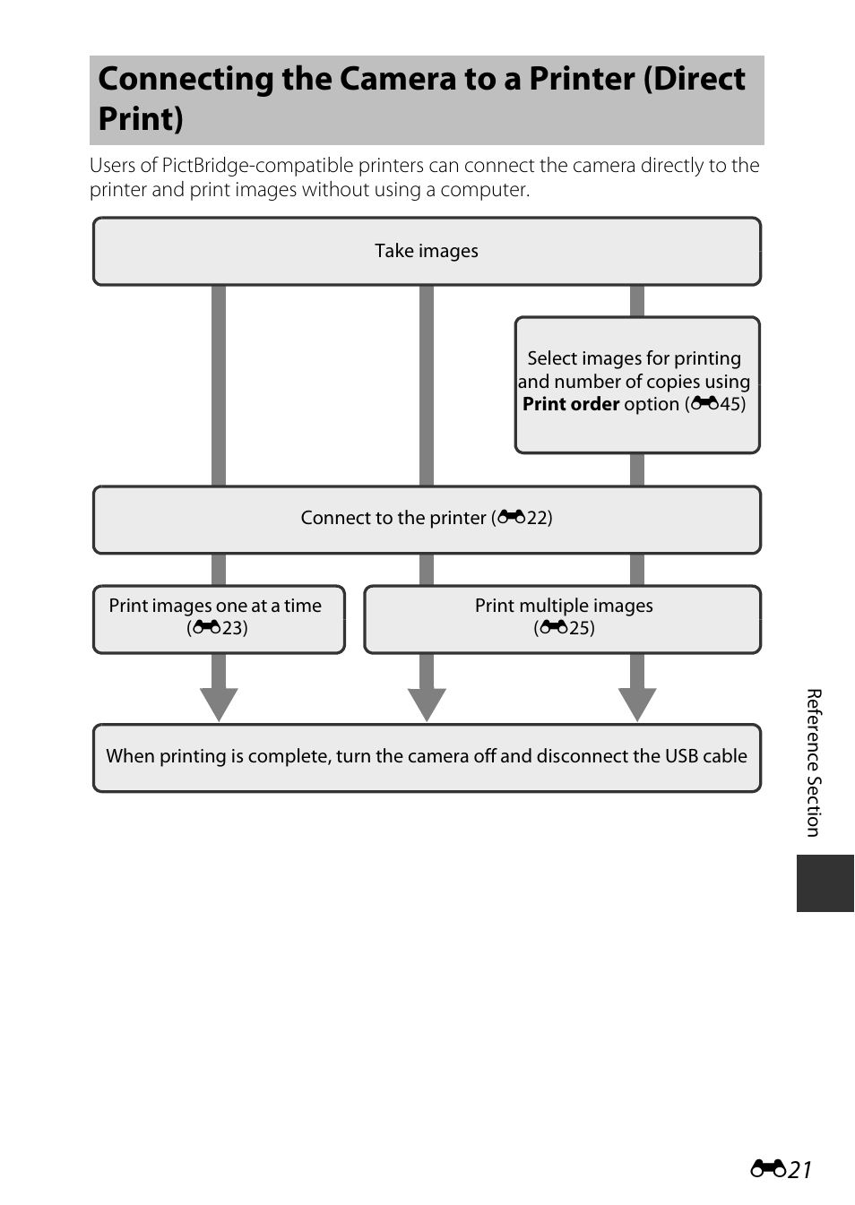 Connecting the camera to a printer (direct print) | Nikon S9600 User Manual | Page 131 / 226