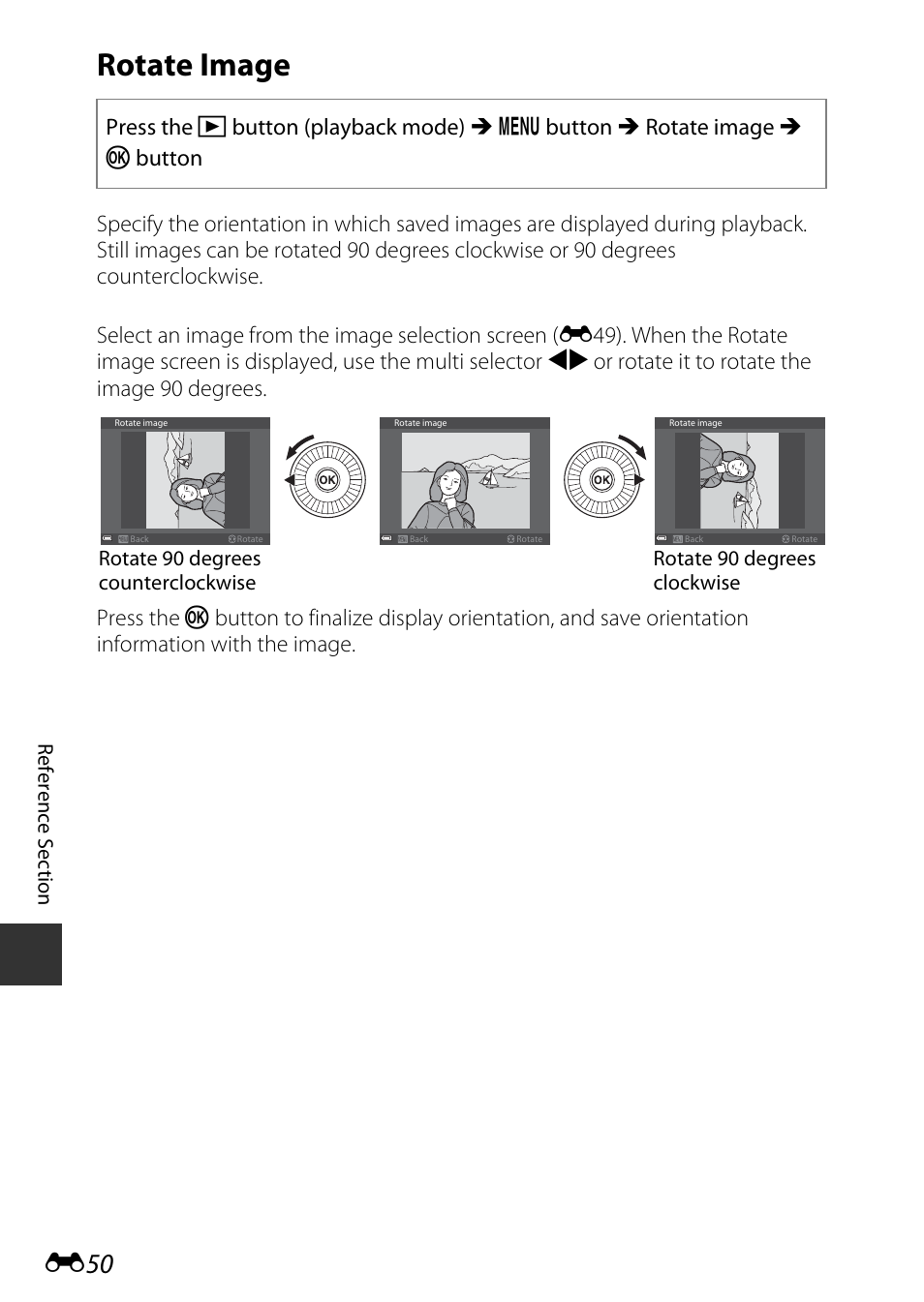 Rotate image, E50) | Nikon S9600 User Manual | Page 160 / 226