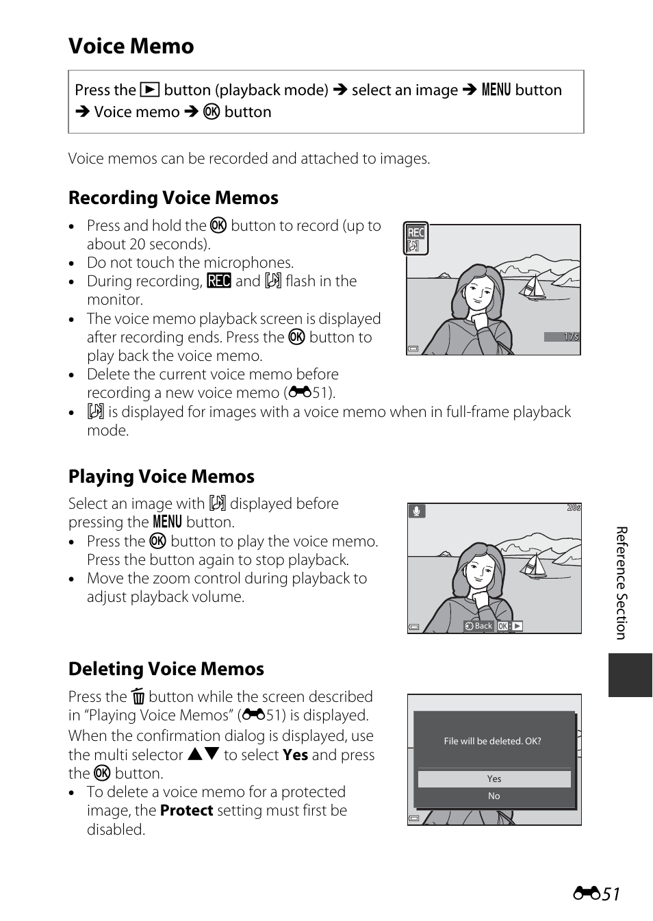Voice memo | Nikon S9600 User Manual | Page 161 / 226