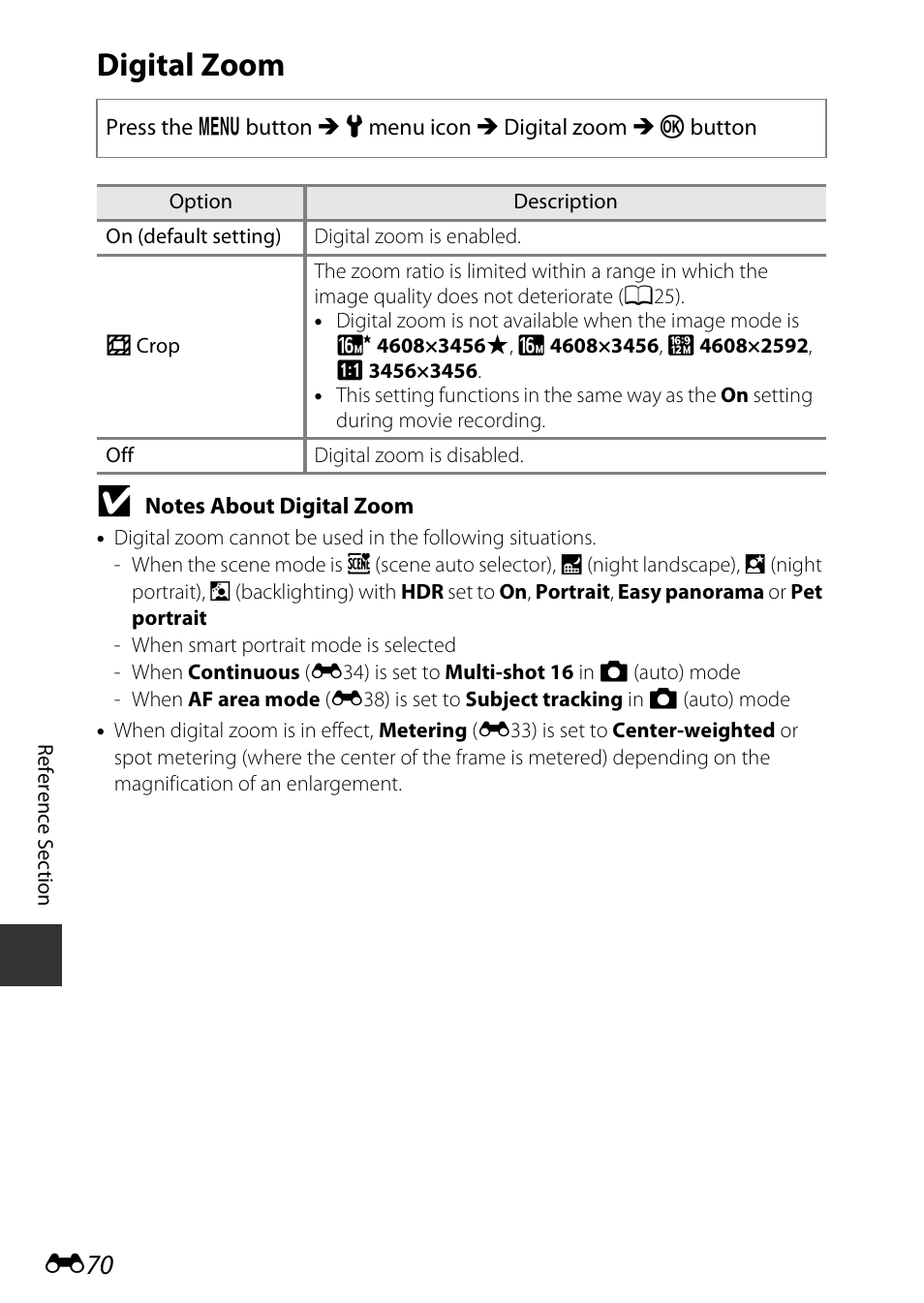 Digital zoom, E70) | Nikon S9600 User Manual | Page 180 / 226