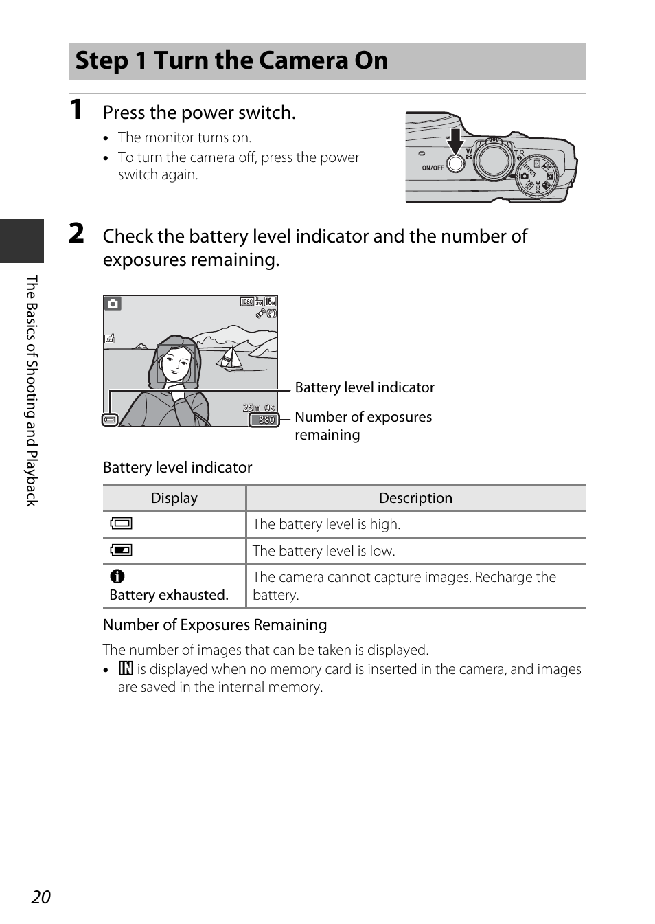 Step 1 turn the camera on, Press the power switch | Nikon S9600 User Manual | Page 42 / 226