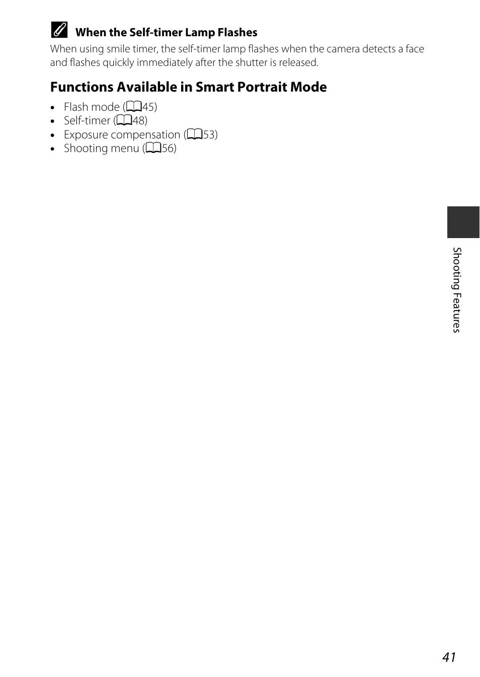 Functions available in smart portrait mode | Nikon S9600 User Manual | Page 63 / 226