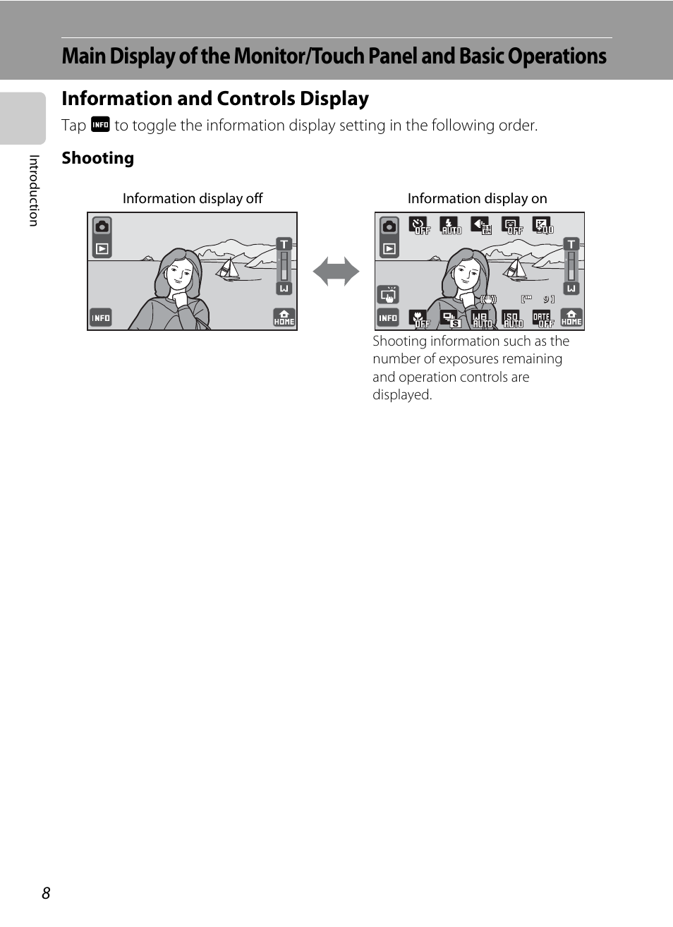 Information and controls display | Nikon S70 User Manual | Page 20 / 192
