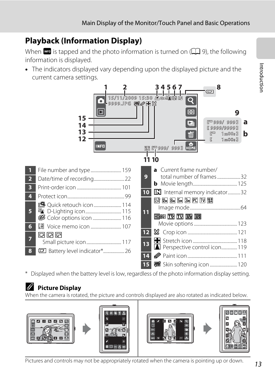 Playback (information display), 9a b | Nikon S70 User Manual | Page 25 / 192